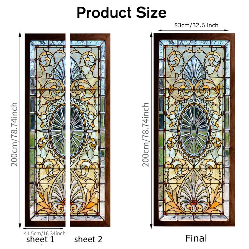 ChezMax Door Stickers Decals â€“ Opaque Vinyl Printed with Glass Portal Style Design, 3D Peel and Stick Murals, Removable Waterproof Wallpaper, Self-Adhesive Cover for Home or Office, 32.28" W x 78.74" H - Image 2
